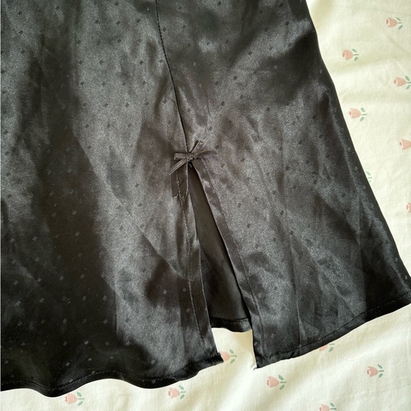 black satin slip dress with lace trim - Picture 5 of 5